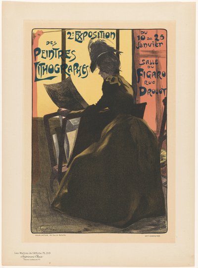 Annonce for den anden udstilling af Peintres Lithographes i Salle du Figaro Les Maîtres de l