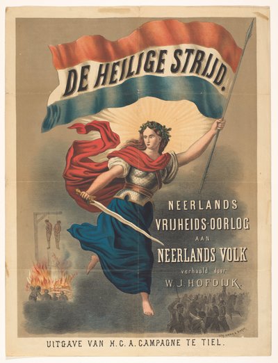 Plakat for The Holy Battle af Willem Jacobszoon Hofdijk af Anonymous