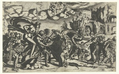 Allegori om krig og kunst Mars overhaler Venus og jager kunsten væk af Anonymous