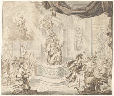 Allegori om udvisningen af ​​vindbørshandlere fra Amsterdams børs, 1763 af Anonymous