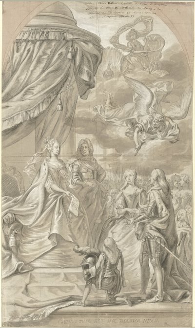 Allegori om ægteskabet mellem ærkehertuginde Maria Anna af Østrig og Charles Alexander af Lorraine, 1744 af Anonymous
