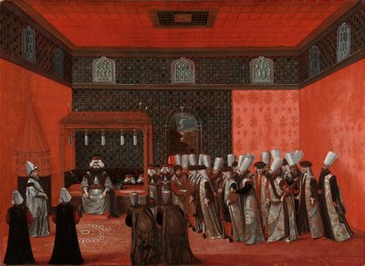 En ambassadørs publikum med sultan Ahmed III (ambassadør Cornelis Calkoen) af Anonymous