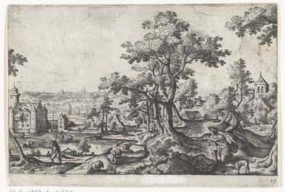 Apollo dræber Coronis Landskaber med mytologiske og bibelske scener (serietitel) af Anonymous