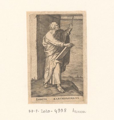 Apostel Bartholomew Sancte Bartholomew (titel på objekt) Apostle (serietitel) af Anonymous