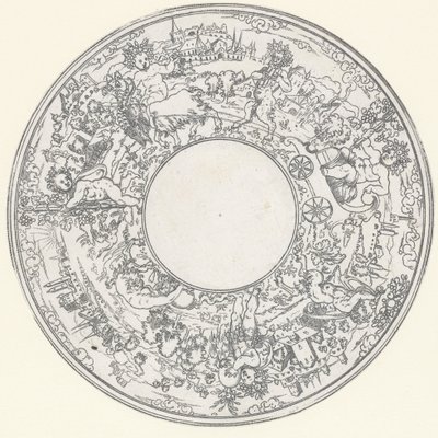 Bacchus kører på en gedevogn Retter: Landskaber med processioner af Bacchus og hans følge (serietitel) af Anonymous