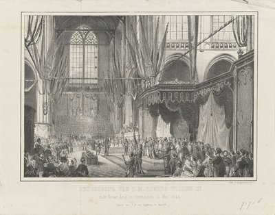 Indlæg af H.M. Kong Vilhelm III. i Nieuwe Kerk i Amsterdam 12. maj 1849 (titel på objekt) af Anonymous