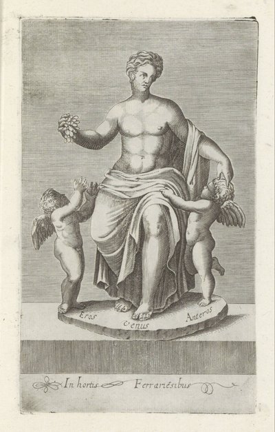 Billedgruppe mødte Venus mellem Eros og Anteros Antikke skulpturer i Rom (serietitel) Ikoner af de gamle statuer af byen Rom, som ses på offentlige steder (serietitel) af Anonymous