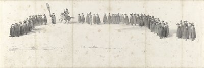 Begravelse af den afdøde kong Willem II i Delft den 4. april 1849 (side 2) Fem sammenhængende ark af Vilhelm II