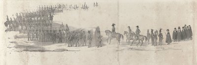 Begravelse af den afdøde kong Willem II i Delft den 4. april 1849 (side 2) Fem sammenhængende ark af Vilhelm II