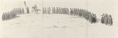 Begravelse af den afdøde kong Willem II i Delft den 4. april 1849 (side 2) Fem sammenhængende ark af Vilhelm II