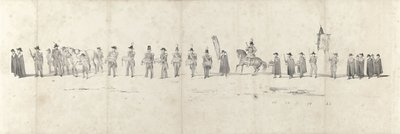 Begravelse af den afdøde kong Willem II i Delft den 4. april 1849 (side 3) Fem sammenhængende ark af Vilhelm II
