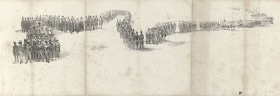 Begravelse af den afdøde kong Willem II i Delft den 4. april 1849 (side 5) Fem sammenhængende ark af Vilhelm II