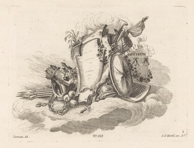 Cartouche med våben af Anonymous