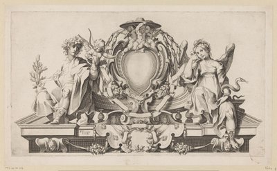 Cartouche til en kardinals våbenskjold af Anonymous