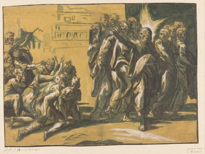 Kristus helbreder spedalske af Anonymous