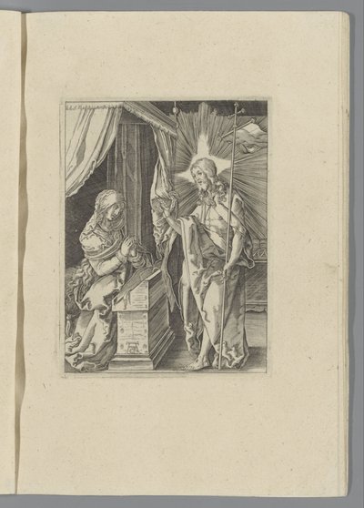 Kristus viser sig for sin moder The Little Passion (serietitel) Passio Christi Ab Alberto Durer Nurenburgensi Effigiata (serietitel) af Anonymous