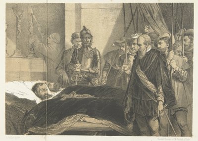 Den sidste hyldest til Egmonds og Hornes lig, 1568 Den sidste hyldest til ligene af greverne af Egmond og Hoorne (titel på objekt) af Anonymous