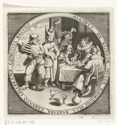 På måneden i februar, Vastenavond, ca. 1600 De tolv måneder af et år billede i scener fra folkelivet (serietitel) Skemaer for de 12 måneder med deres operationer og deres anvendelse på stjernetegnene, opdelt i fire dele af året (serietitel på objekt) af Anonymous