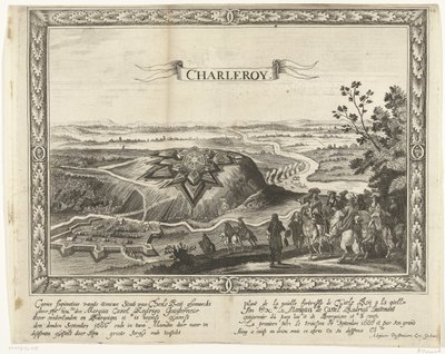 Den nye fæstning i Charleroi, 1666 Caerte figurativ af den nye by af Charle Roij (...) (titel på objekt) Plant de la nouelle fortresse de Charle Roij (...) (titel på objektet) af Anonymous