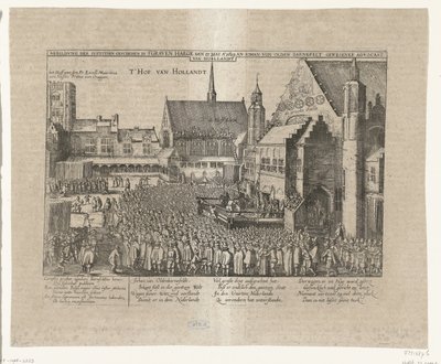 Halshugningen af ​​Johan van Oldenbarnevelt, 1619 Abbildung der Iustitien Geschehen in s