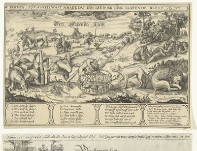 Den sovende løve, 1567 The Sleeping Leew (titel på objekt) af Anonymous