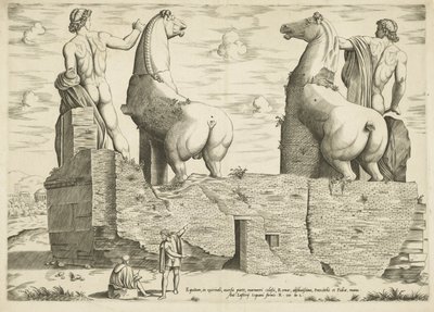 Dioscuren, van achteren set Mirror of Roman Magnificence (serietitel) af Anonymous