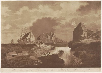 Gennembrud af Arkelse-dæmningen ved Gorinchem, 1820 Gennembrud ved Sluis aan den Arkelsche Dam i 1820 (titel på objekt) af Anonymous