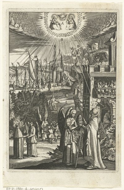 Emblem med et menneske, der i alt er bevidst om Guds allestedsnærværelse The Wech of Eternal Life (serietitel) af Anonymous
