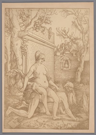 Fotogengivelse af træsnittet Aristoteles og Phyllis af Hans Baldung Grien af Anonymous