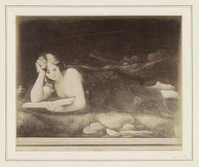 Fotoreproduktion af et maleri efter Antonio da Correggio, der viser Maria Magdalenas bod ROMA - Maddalena Correggio, Galleria Borghese (titel på objekt) af Anonymous