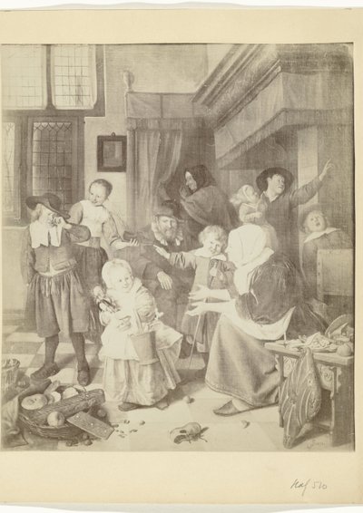 Fotogengivelse af maleriet Sankt Nikolaus fest af Jan Steen af Anonymous