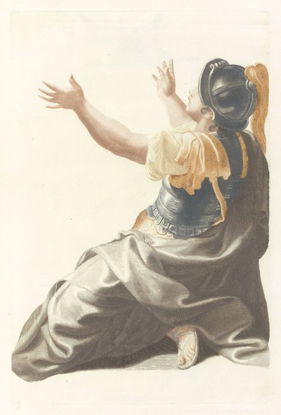 Kvindefigur med hjelm af Anonymous