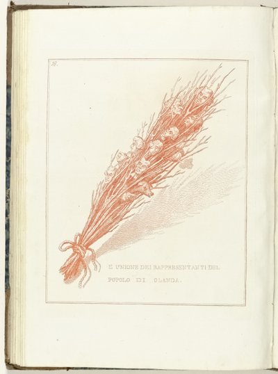 Gesel van de Provisionele Representanten van het Volk van Holland, 1795 Sammenslutningen af ​​Folkerepræsentanter i Holland (titel på objekt) Hollandia Regenerata (Italiensk kopie) (serietitel) Hollands fornyelse: et spejl for alle folkeslag af Anonymous