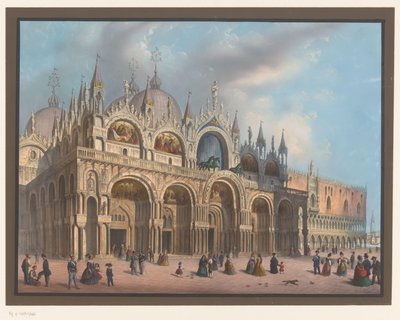 Udsigt over San Marco-basilikaen i Venedig af Anonymous