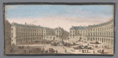 Se på Place des Victoires i Paris Udsigt over Place des Victoires (titel på objekt) af Anonymous