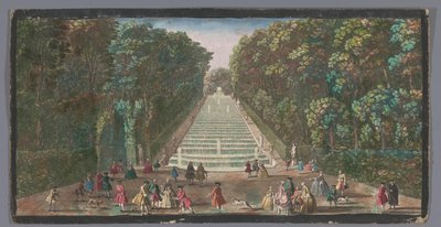 Udsigt over kaskaderne i haven til Château de Marly Vue de la cascade de Marli (titel på objekt) af Anonymous