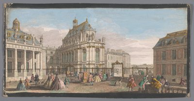 Udsigt over kapellet i Versailles-slottet Vüe ​​​​private de la chapelle du Chateau de Versailles (titel på objektet) af Anonymous