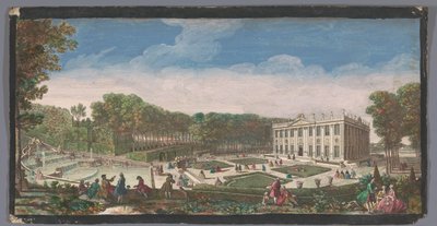 Udsigt over den lille parterre i haven til Château de Marly Vue du Chateau de Marli du cote du petit parterre (titel på objekt) af Anonymous