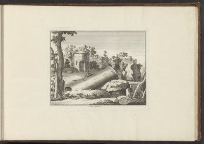 Udsigt over ruinerne af M. Curty M. Curty Sepulchrum (titel på objekt) Paladser og monumenter i Venedig, Livorno, Napoli og Rom (serietitel) af Anonymous