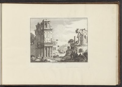 Udsigt over ruinerne af Septizonium i Rom Septizonii Severi Sepulchrum à Roma (titel på objekt) Paladser og monumenter i Venedig, Livorno, Napoli og Rom (serietitel) af Anonymous