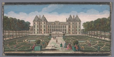 Udsigt over haven på Château de Saint-Maur Udsigt over Chateau Royal de Saint Maur fra siden af ​​haven (titel på objektet) af Anonymous