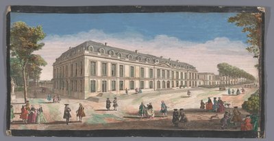 Udsigt over Château de Choisy set fra haven Vüe ​​​​de la Maison Royalle de Choisy du côté du jardin (titel på objektet) af Anonymous