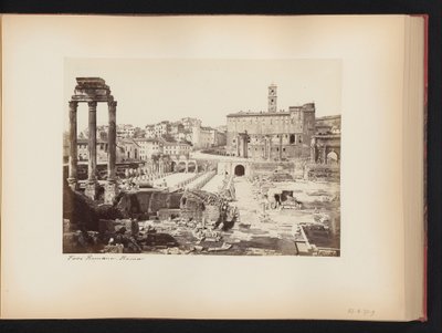 Udsigt over Forum Romanum med Castor- og Pollux-templet i Rom, Italien Forum Romano. Roma (titel på objekt) af Anonymous