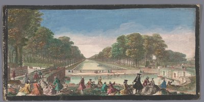Udsigt over Canal Grande i haven ved Palais de Fontainebleau Veüe du Canal, Fontainebleau (titel på objekt) af Anonymous