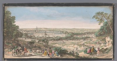 Se det kongelige hus Saint-Louis te Saint-Cyr Udsigt over landskabet og kongehuset St. Cir (titel på objekt) af Anonymous