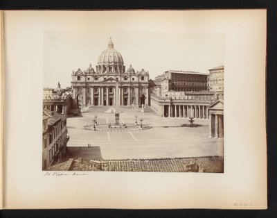 Udsigt over Peterspladsen og Peterspladsen i Rom, Italien Sankt Pietro. Roma (titel på objekt) af Anonymous