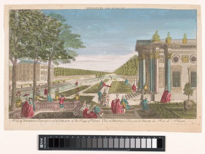 Udsigt over Schloss Pillnitz En udsigt over Bilnitz i Sachsen, et af kongen af Polens paladser (titel på objektet) af Anonymous