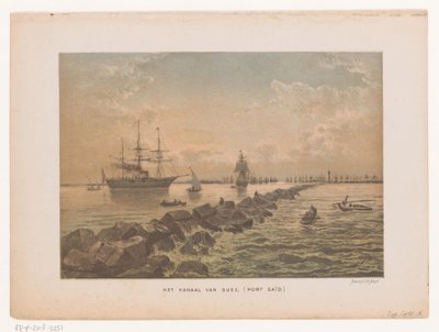 Udsigt over Suez-kanalen ved Port Said Suez-kanalen (Port Said) (titel på objekt) af Anonymous