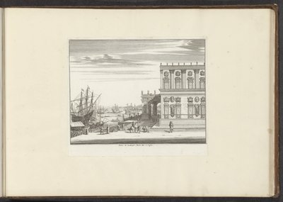 Udsigt over kardinal Montaltos palads i Napoli Palais du Cardinael Mont Alto i Napoli (titel på objekt) Paladser og monumenter i Venedig, Livorno, Napoli og Rom (serietitel) af Anonymous