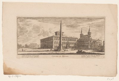 Udsigt over pladsen på bagsiden af ​​St. John Lateran, i Rom S. Giovani in Laterano / Ecclesia St. Ioannis Lateranensis nua er is (...) / L